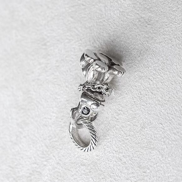 Brighton ARCHIE ABC Dog Charm Silver Plated Chain Collar Crystal Eyes - Picture 3 of 5